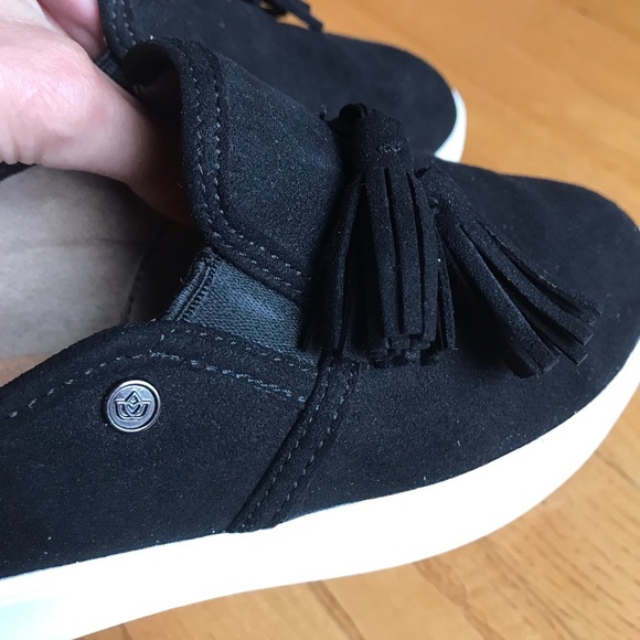 Spenco shoes Slip On Mule Slide Black tassels suede sandals womens size 6.5 - Picture 2 of 10